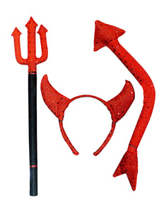 Widmann SRL Verkleedset duivel met drietand hoorns en staart