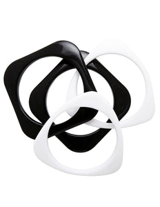 Widmann SRL Wit met zwarte disco armbandjes