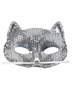 Widmann SRL Zilveren kater oogmaskers