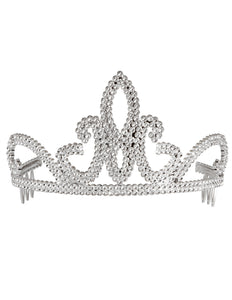 Widmann SRL Zilveren kroontje met glitters Tiara