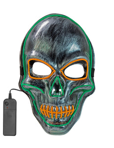 Widmann SRL Zilveren schedel masker met gekleurd ledlicht
