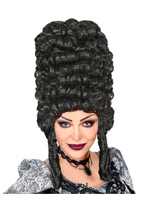Widmann SRL Zwarte hoge pruik gotiek