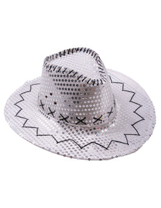 Funny Fashion Cowboyhoed pailletten zilver
