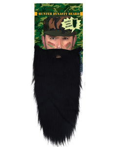 Funny Fashion Lange zwarte nep baard met snor