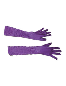 Funny Fashion Paarse handschoenen gerimpeld 46cm