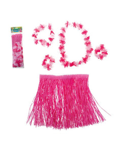 Funny Fashion Roze hawaii rok met accessoires