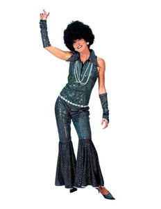 Funny Fashion Zwart glitter discopak dames