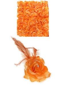 PartyXplosion Bloem op speld decoratie in oranje