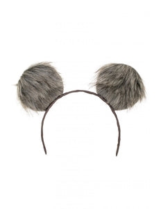 PartyXplosion Diadeem grote pluche oren in grijs