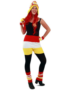 PartyXplosion Gebreide hotpants Oeteldonk rood/wit/geel