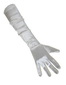 PartyXplosion Handschoenen satijn wit 48 cm