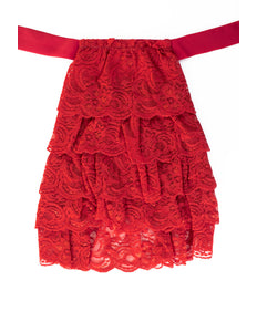PartyXplosion Jabot kant luxe rood