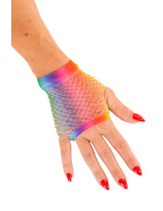PartyXplosion Nethandschoen kort vingerloos regenboog