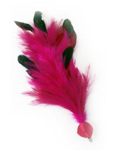 PartyXplosion Roze veren pluim met speld en clip 30cm