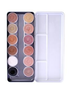 PartyXplosion Superstar schmink palet aqua skin tone 12 klen (12x5gr)