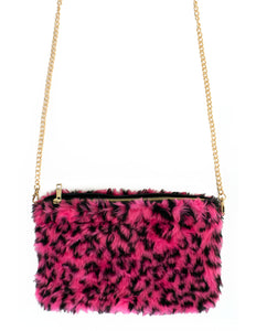 PartyXplosion Tas panter roze bont