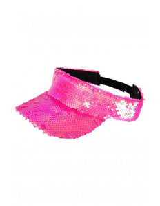 PartyXplosion Zonneklep met pailletten roze