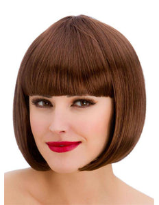 Wicked Costumes Pruik Diva boblijn bruin