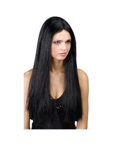 Wicked Costumes Pruik extra lang haar klassiek in zwart