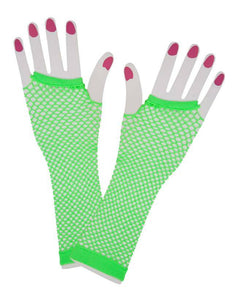 Wicked Costumes Vingerloze lange net-handschoenen neon groen