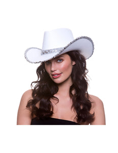 Wicked Costumes Witte cowboyhoed met pailletten