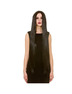 Wicked Costumes Zwarte pruik extra lang haar