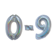 Glitter silver numbers