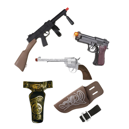 Geweertjes, holsters en pistolen