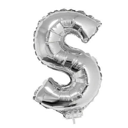 Zilveren letter ballon klein