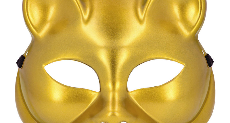 Halfmasker Kitty goud