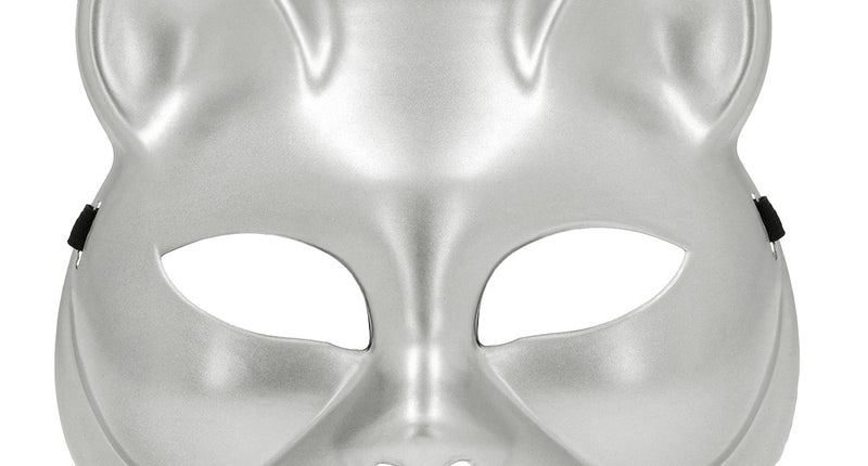 Halfmasker Kitty zilver