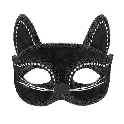 Halfmasker Charming cat Zwart
