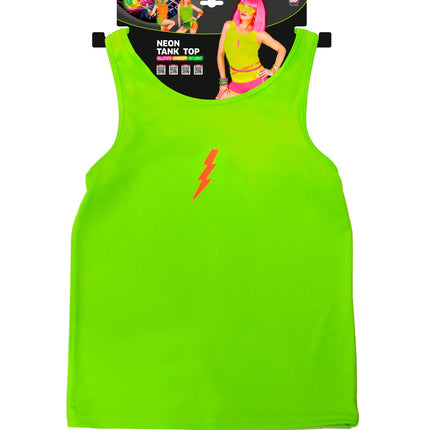 Neon groen tanktop compleet, foute party fluo top dames
