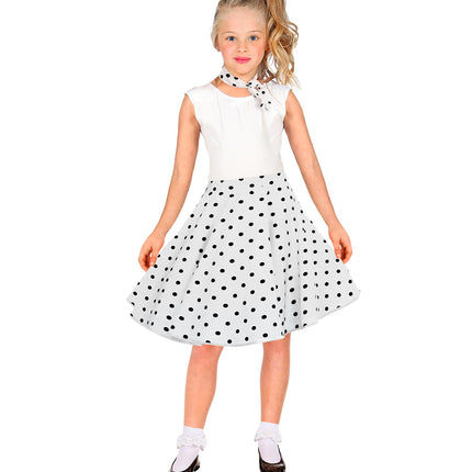 Jaren 50 polka dot rok Holly detail - rockabilly fifties rok met stippen