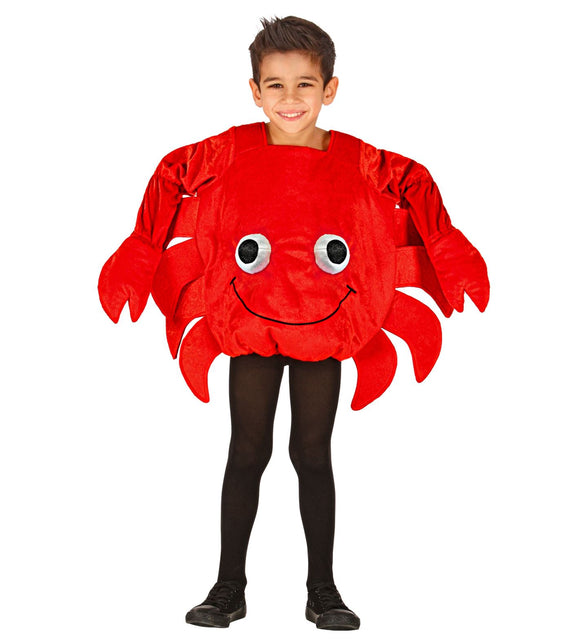 Krab kostuum kind detail met scharen, oceaan zeedier verkleedpak