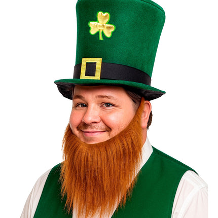 Hoge hoed met baard leprechaun voor heren sfeerbeeld – verkleedkleding