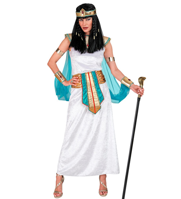 Egyptische koningin Nefertiti kostuum dames gedragen - Cleopatra jurk met kraag en cape