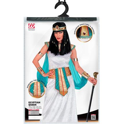 Egyptische koningin Nefertiti achterkant - Cleopatra kostuum dames met cape