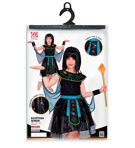 Egyptische koningin kind Teje achterkant - Cleopatra jurk meisjes met cape