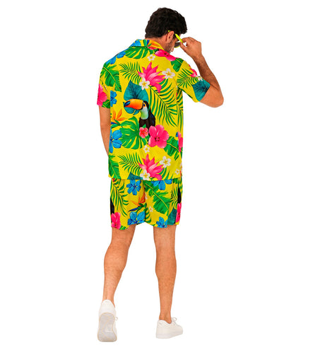 Zomer party set Toekan close-up - aloha hemd en short toekanmotief