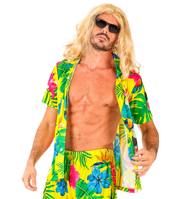 Toekan Hawaii shirt heren gedragen - tropische zomerblouse aloha