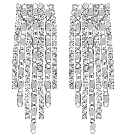 Oorbellen strass en kettingen voor dames vooraanzicht – sieraden