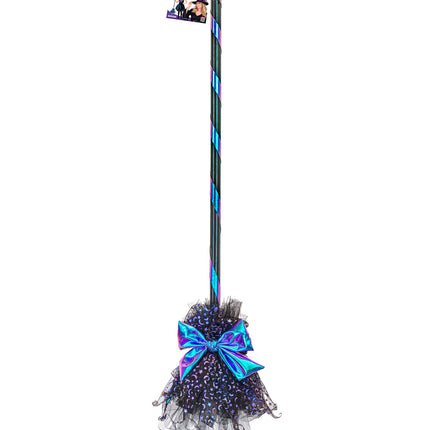 Heksen bezem blauw zijaanzicht – accessoires
