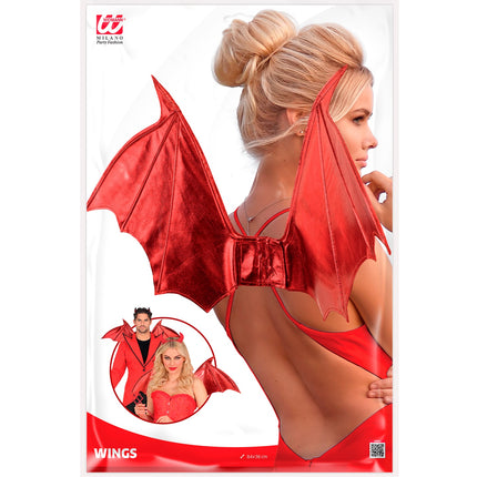 Rode duivelvleugels Halloween zijaanzicht – accessoires
