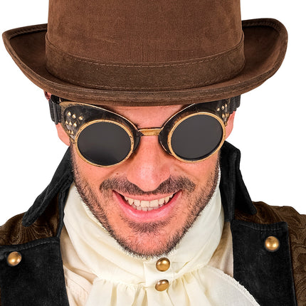 Steampunk stofbril antiek goud sfeerbeeld – brillen