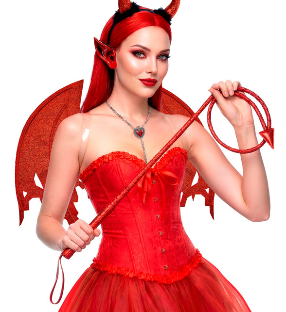 Duivel zweep staart rood productfoto – verkleedkleding