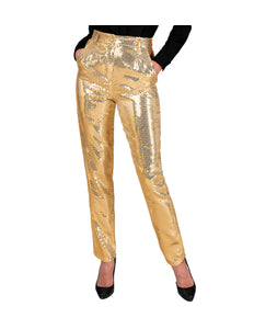 Paillettenbroek dames Mara goud - gouden glitterbroek met pailletten voor disco