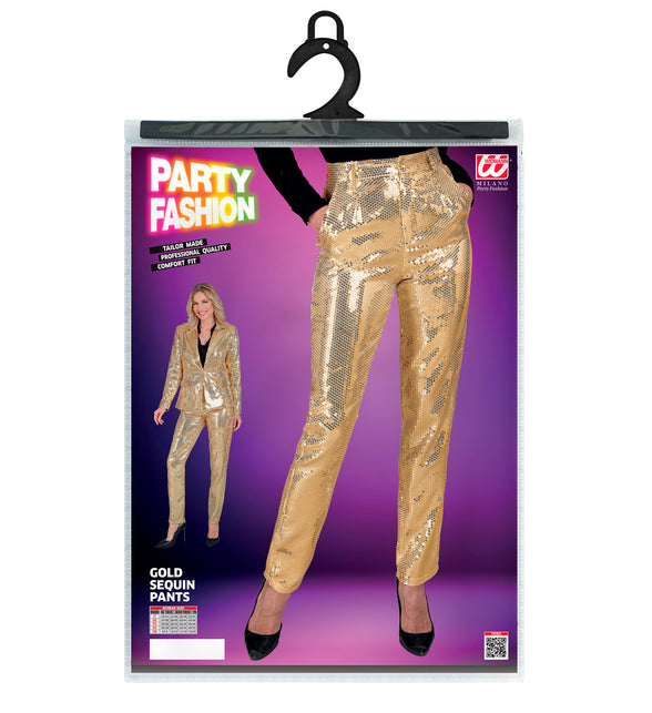Paillettenbroek Mara goud achterkant - gouden glitterbroek dames disco