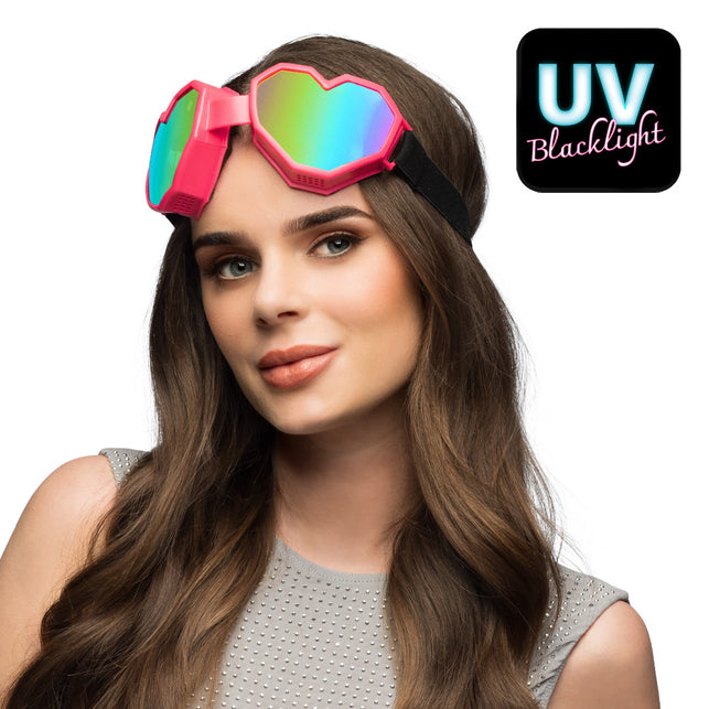 Ski bril Festilove roze hartjes
