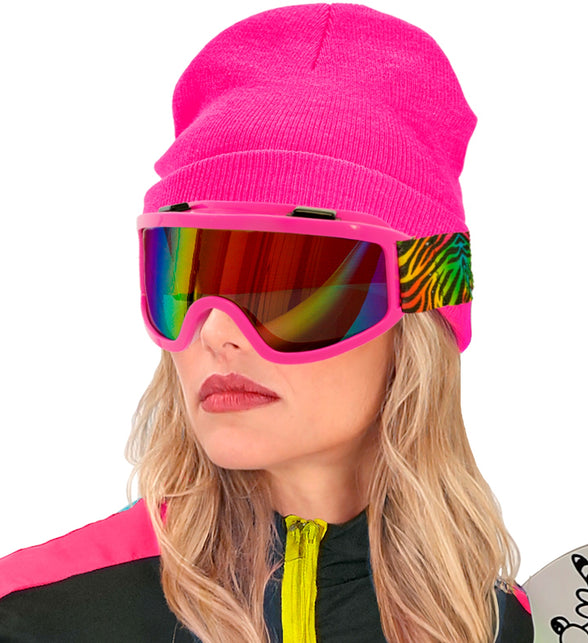 Ski-bril 80's roze regenboog tijgerprint Anouk — foto 5